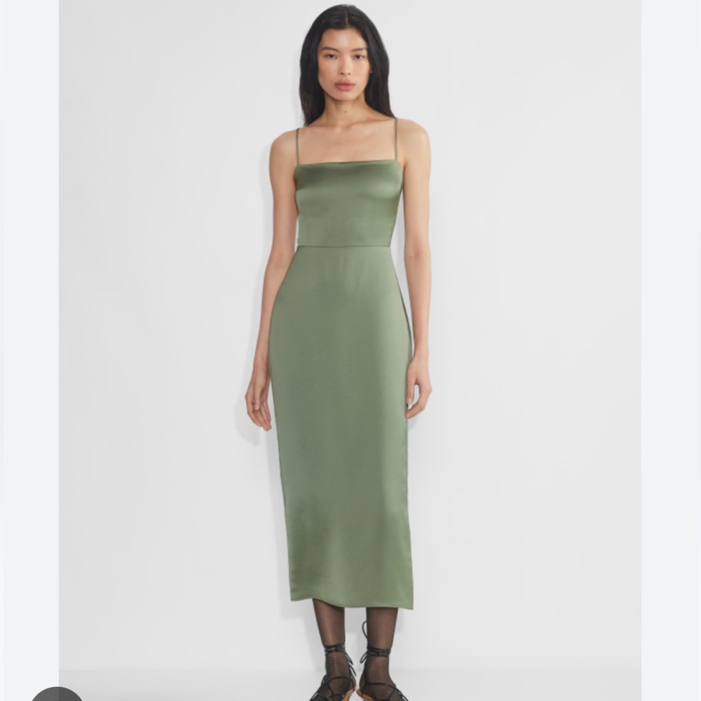 Aritzia Wilfred Magdalena satin dress.
